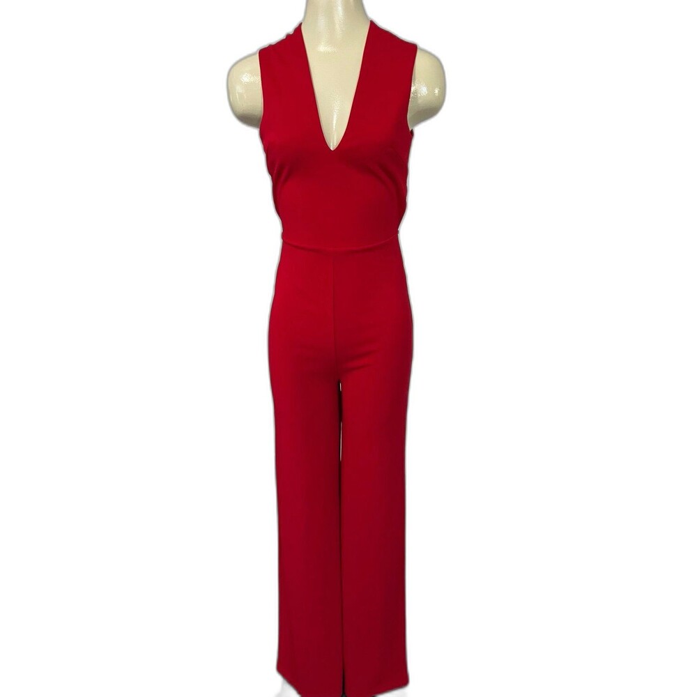 Lulu’s Red Thinking Out Loud Red Backless Jumpsuit #338